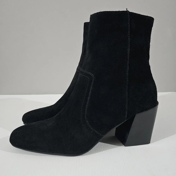 NEW Blondo Sadie Ankle Boot Womens 9.5 Black Suede Waterproof Block Heel Dressy - Picture 1 of 14
